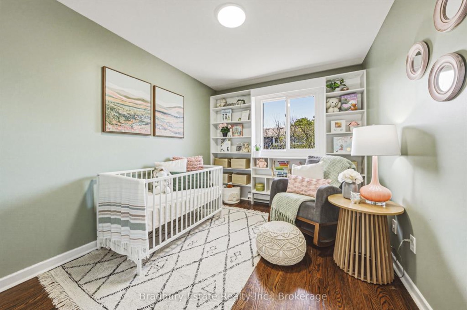 The same room staged as a nursery