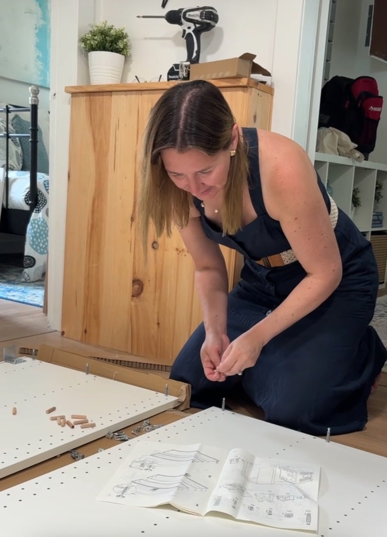 Assembling a wardrobe from the instructions